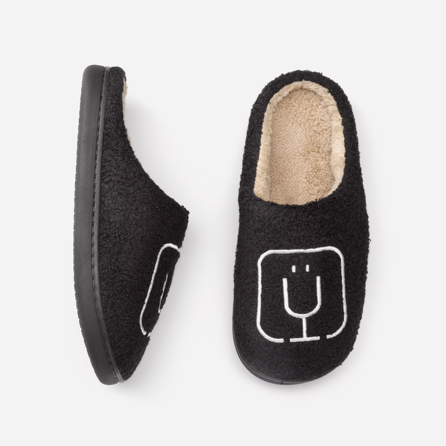 brumate-fuzzy-slippers-black-o8 apparel-slippers-above.png